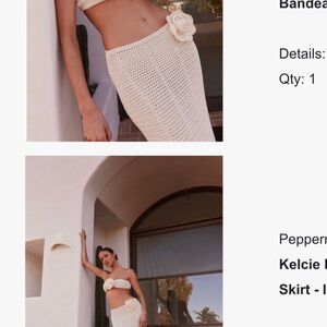 Peppermayo Cream Crochet Skirt Set